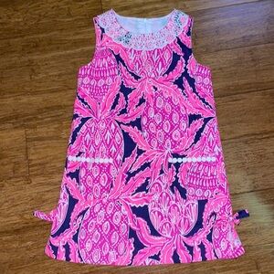 Lilly Pulitzer girls classic shift dress size 7 in print Coco Safari EUC